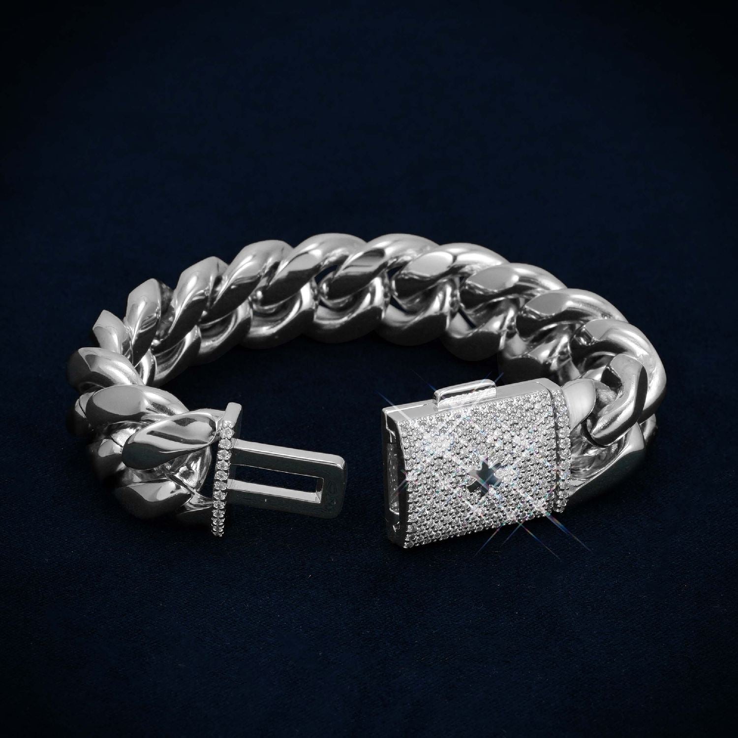 Cuban Link Bracelet with Iced Clasp 14K Gold (ALL SIZES)、mySite、hinf8tx79