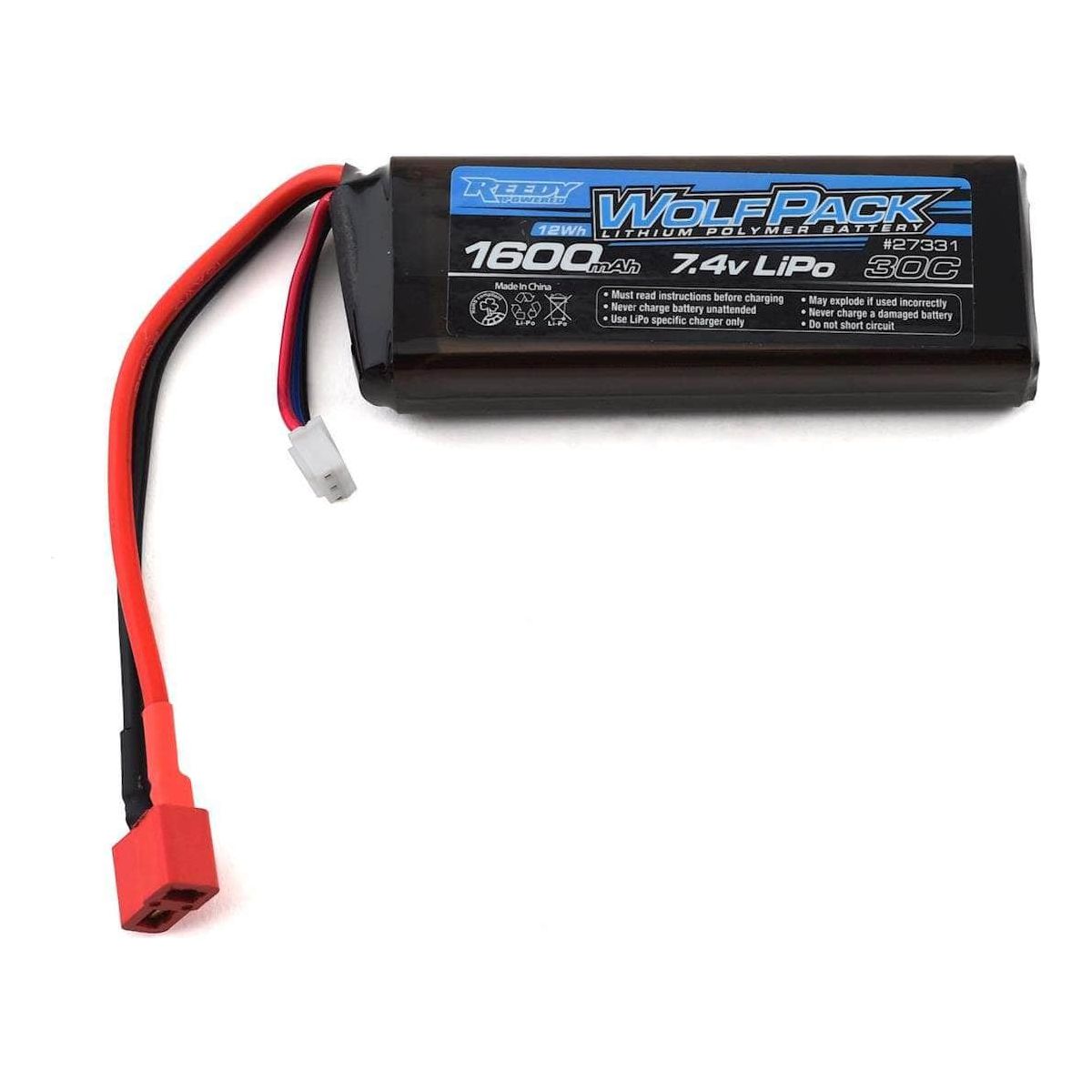  ASC27331, Reedy Wolfpack 30C LiPo Battery w/T-Plug (7.4V/1600mAh)、mySite、merchandisen