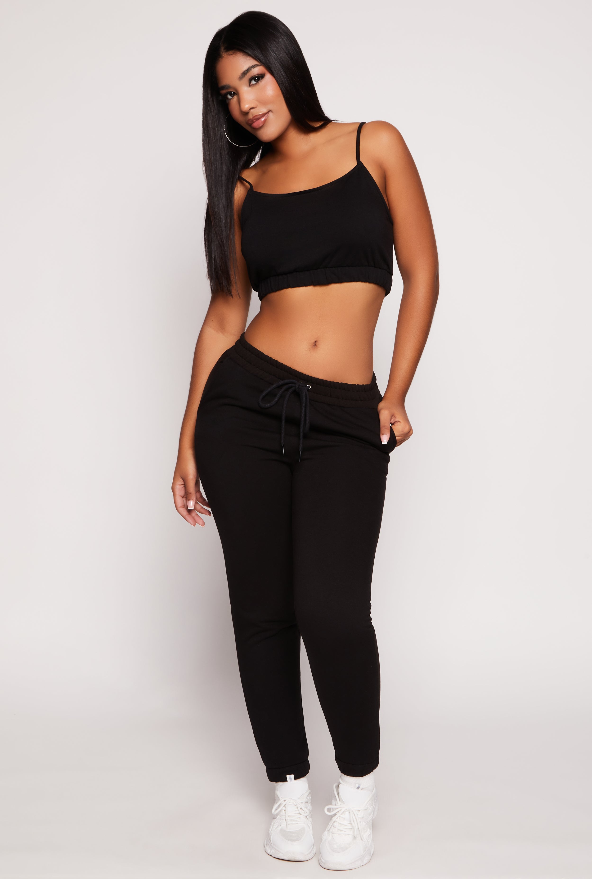 Iris Fleece Lined Elastic Hem Crop Top、mySite、camillekostekn