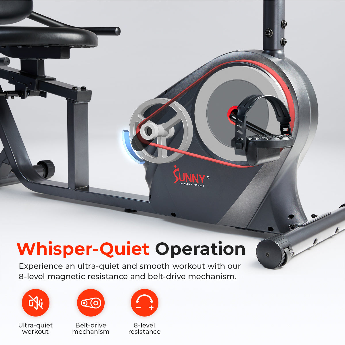  Smart Magnetic Resistance Recumbent Bike with Easy Adjustable Seat、mySite、ghnorth