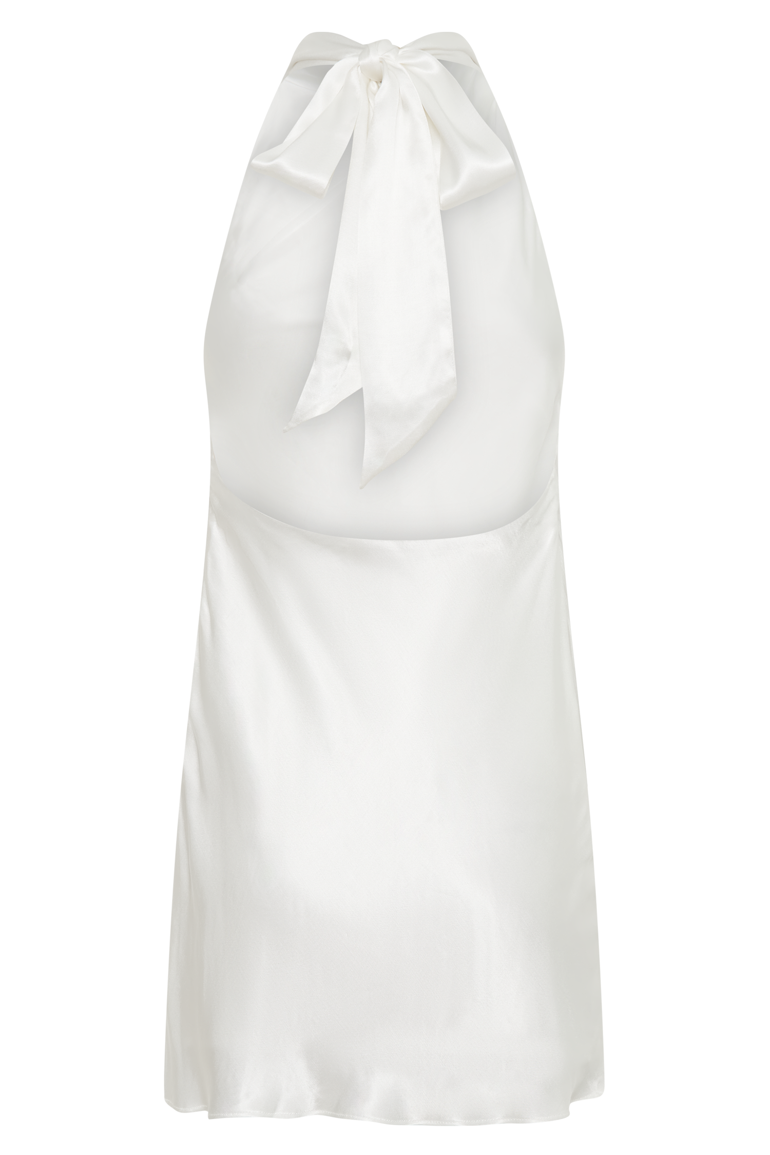 Allison Satin Halter Mini Dress - White、mySite、solidvoid