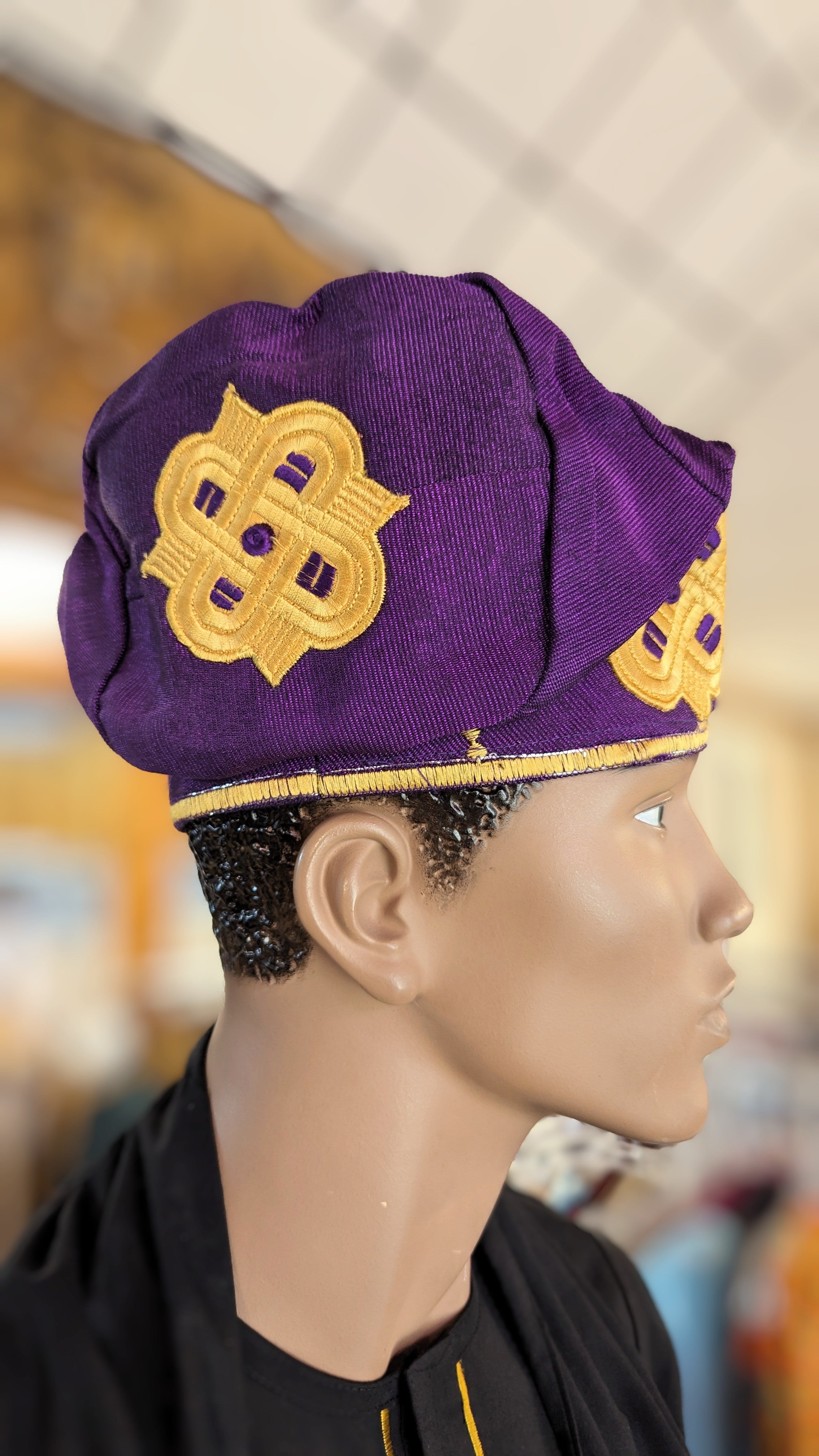 Dupsie's Eleburu African Aso Oke Fila Cap Kufi Hat DPAHPG5、mySite、solidvoid