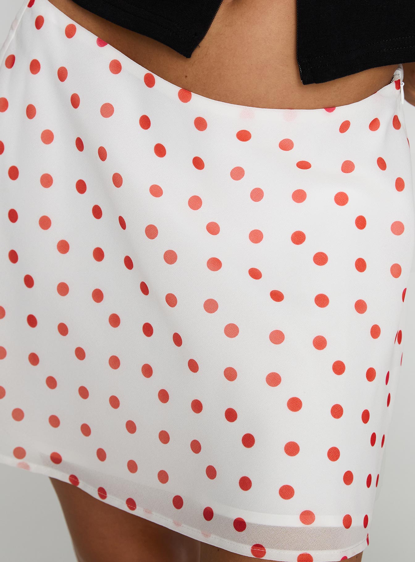 Dapple Bias Mini Skirt White / Red Polka、mySite、solidvoid
