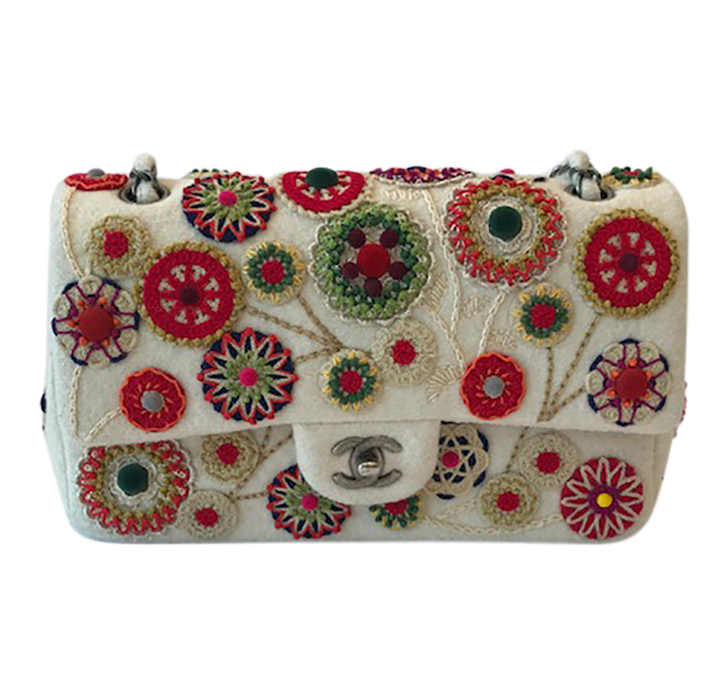 Chanel Runway Embroidered Felt Double Classic Flap Bag、mySite、garminoutage.com