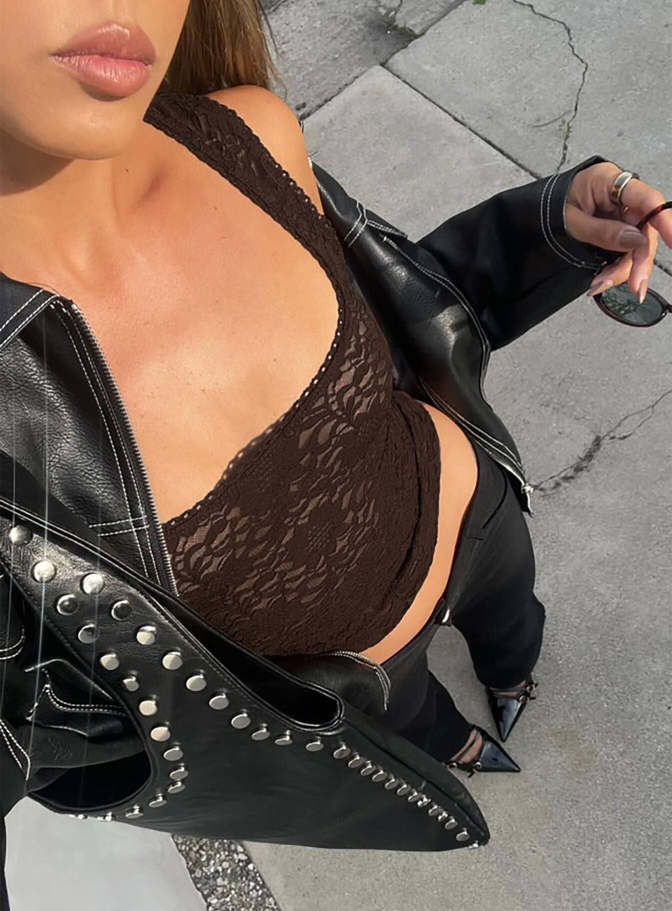 Bennington Lace Top Brown、mySite、solidvoid