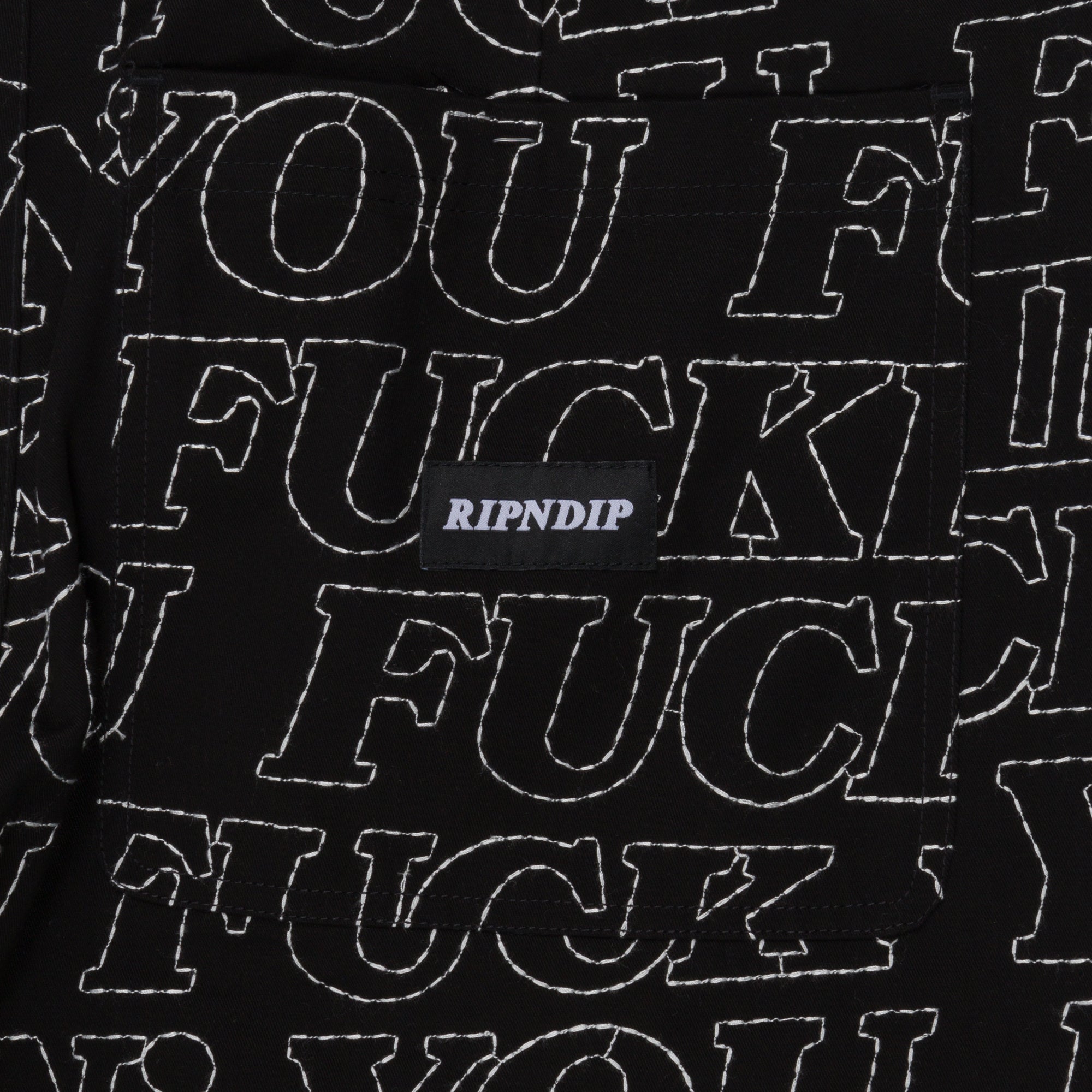  Fuckin Fuck Quilted Wide Leg Pants (Black)、mySite、merchandisen