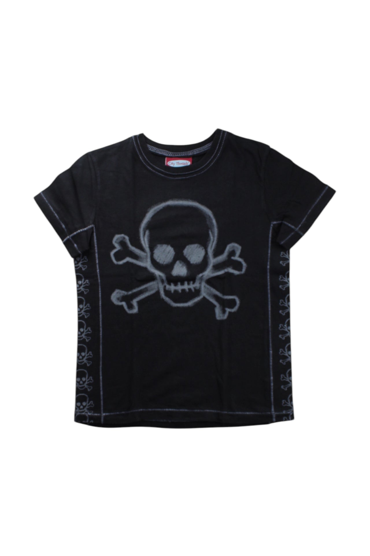 City Threads Skull Graphic T-Shirt, 5T、mySite、g9winljtr