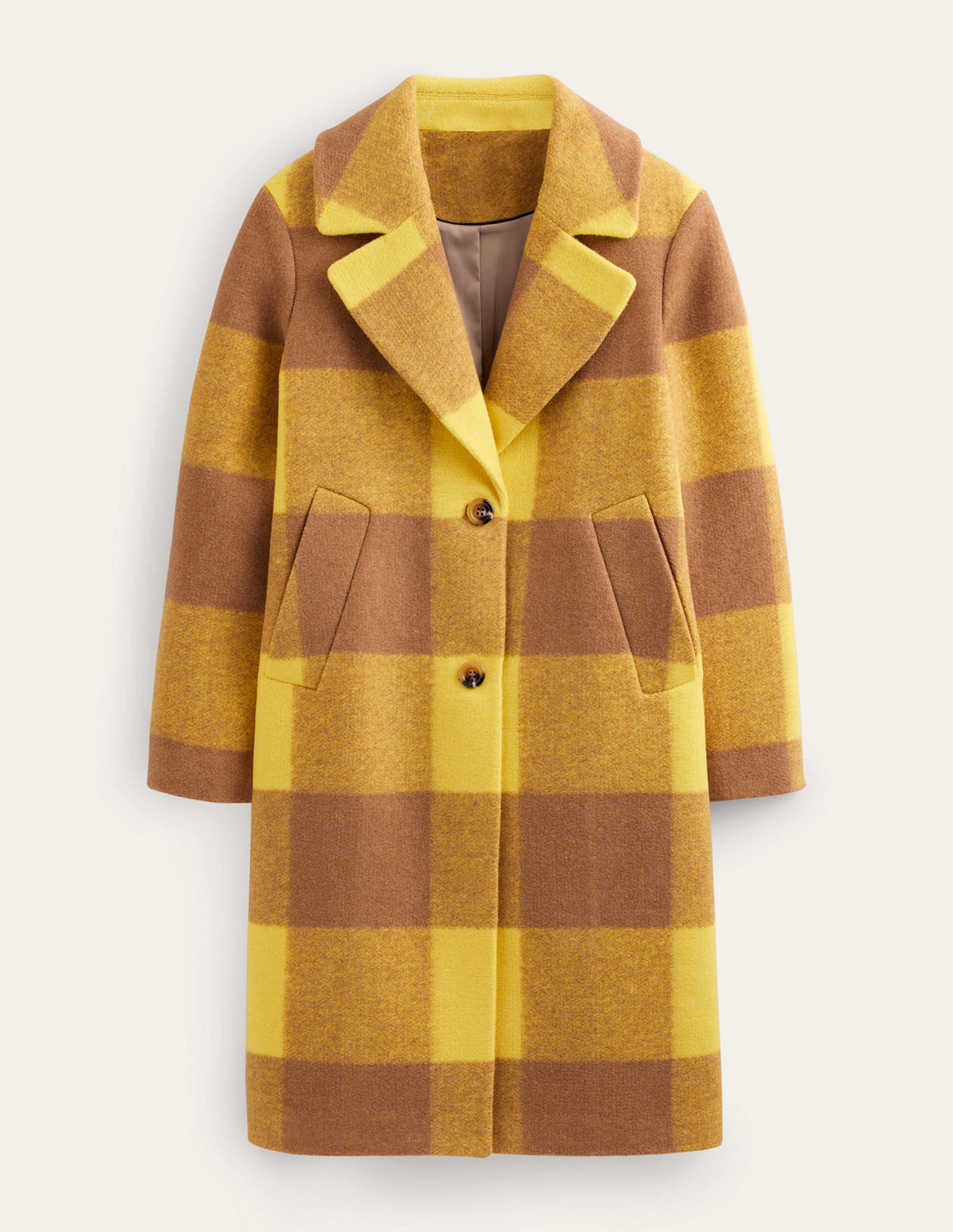  Relaxed-Fit Checked Coat-Yellow Check、mySite、ashleygrahame