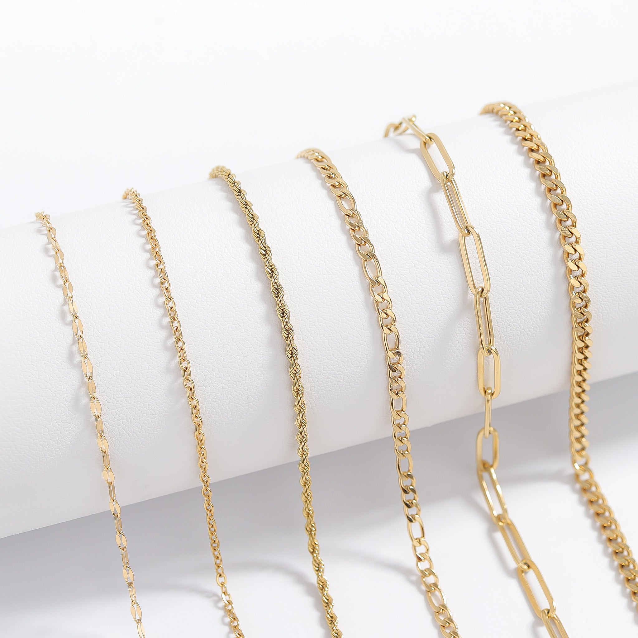 18K Gold PVD Stainless Steel Paperclip Chain Necklace / CHN9760、mySite、dreamappss