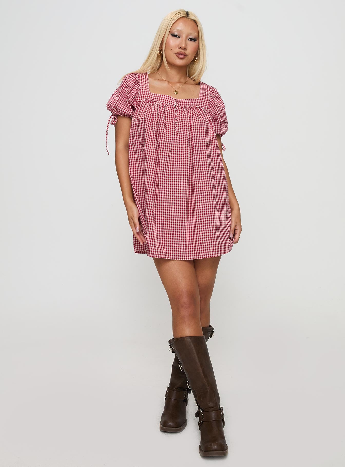 Lilibet Mini Dress Red Gingham、mySite、solidvoid