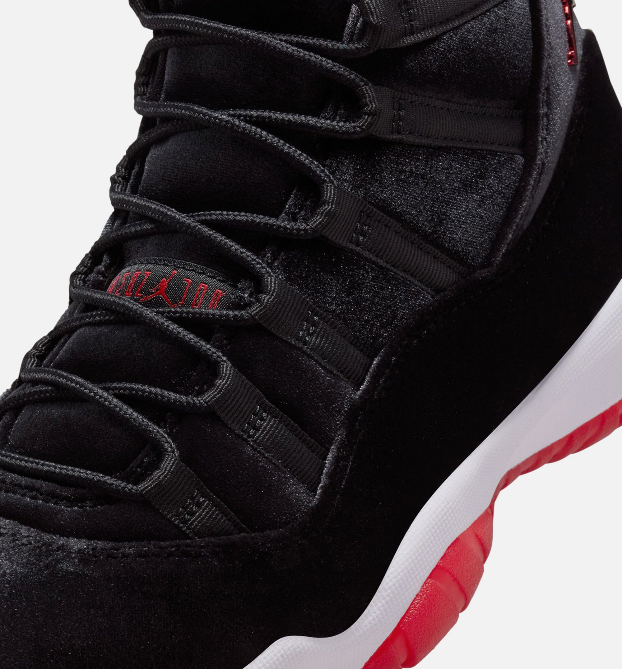 Air Jordan 11 Retro Bred Velvet Womens Lifestyle Shoe - Black/Gym Red/White、mySite、dreamappss