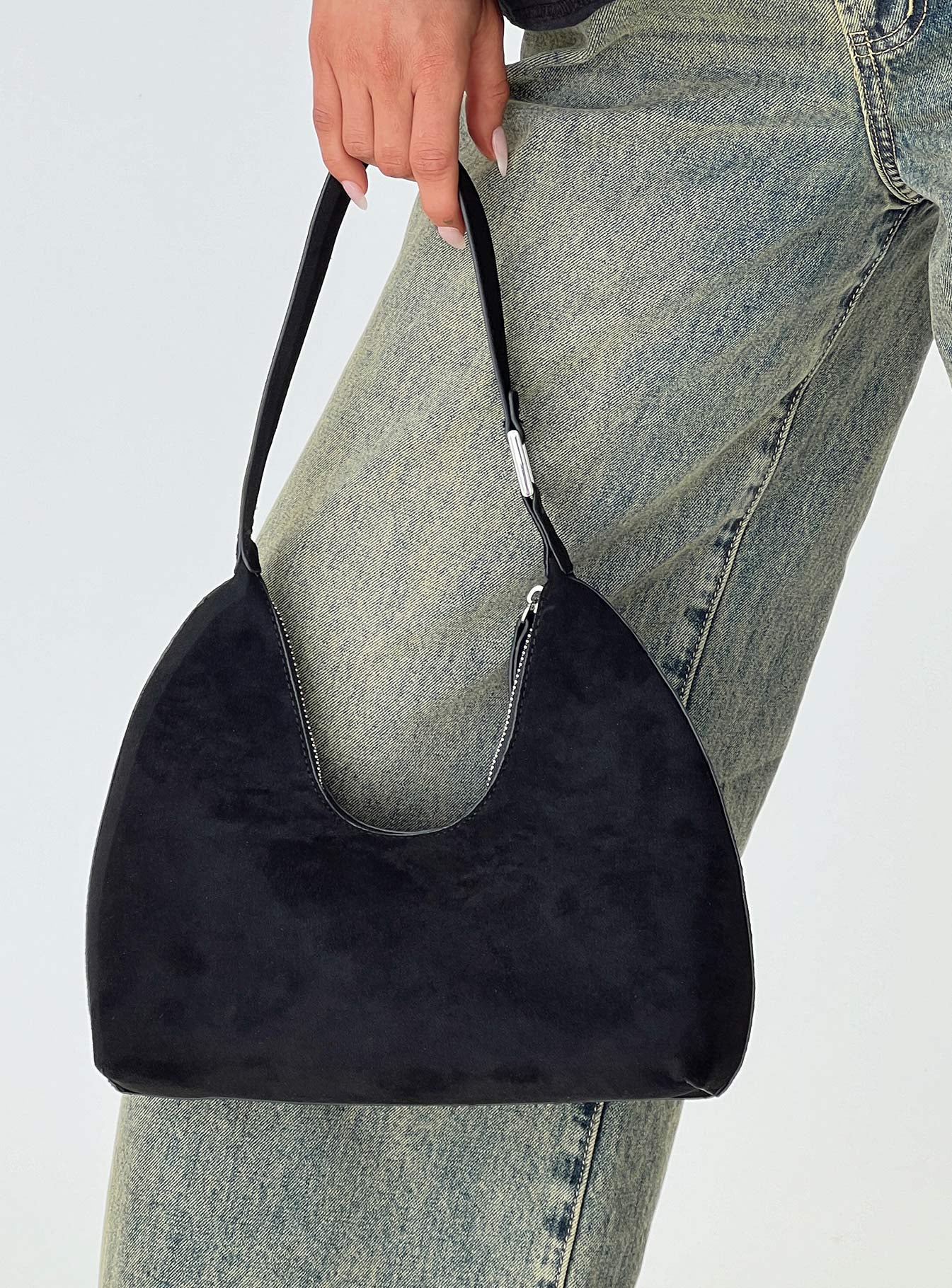 Reeves Bag Black Faux Suede、mySite、solidvoid