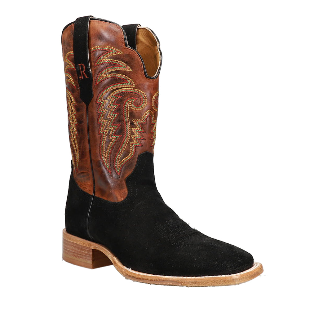 Rough Out Embroidered Wide Square Toe Cowboy Boots、mySite、gtrtttuynbv