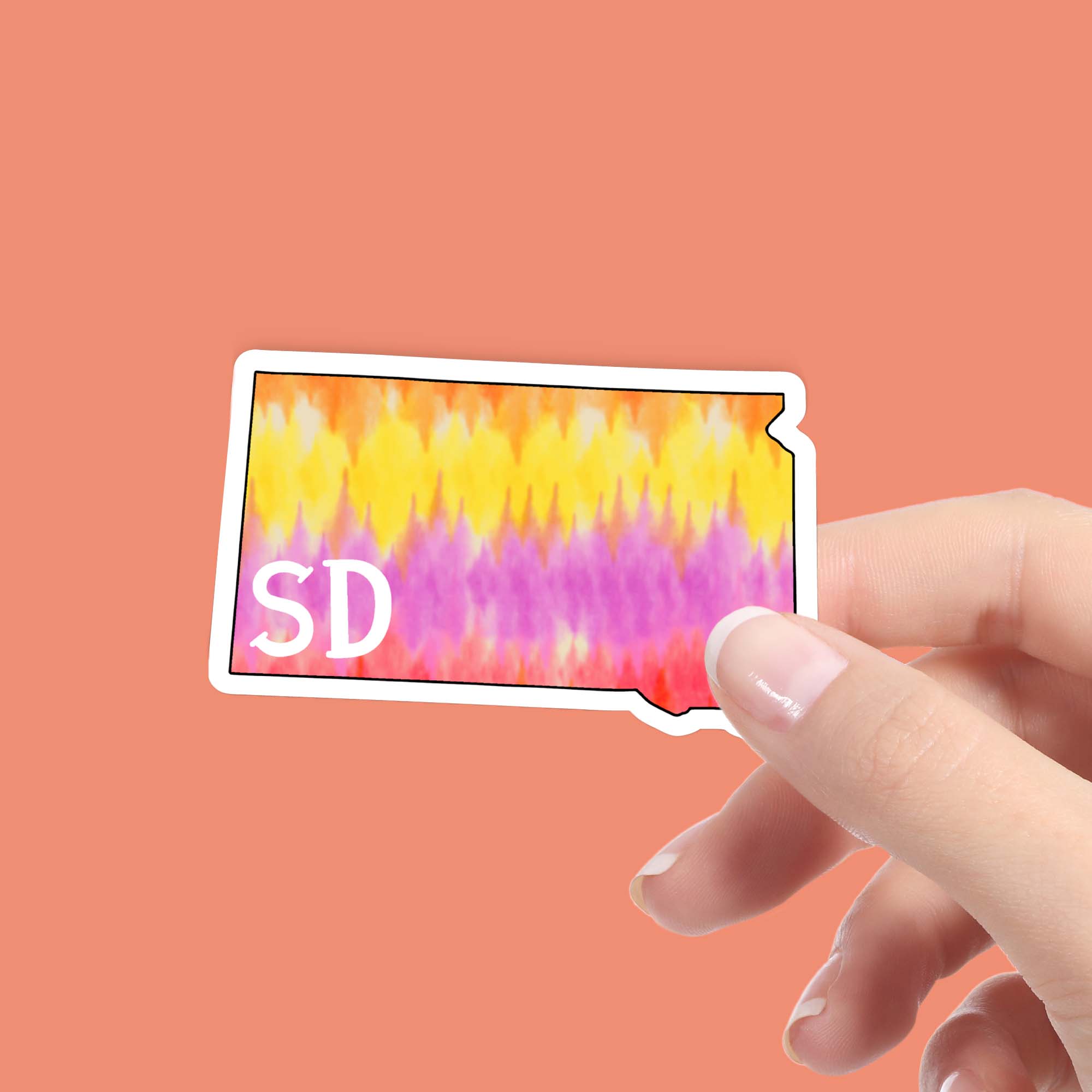  South Dakota Tie Dye Stripes Sticker、mySite、elrpsem3k