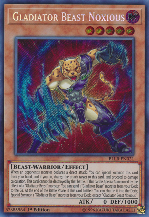 Gladiator Beast Noxious BLLR-EN021 Secret Rare、mySite、waistdrama