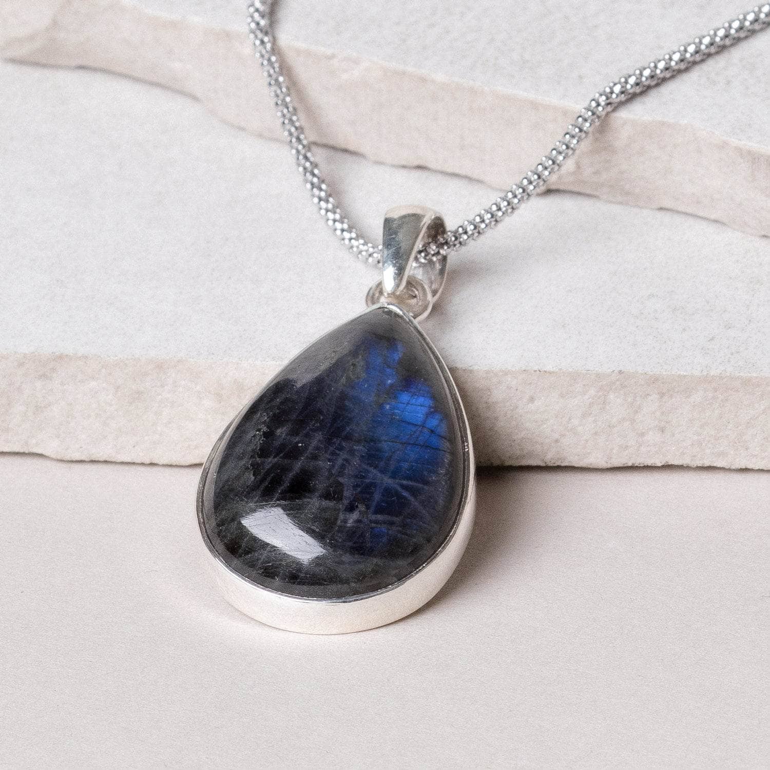 Labradorite Teardrop Pendant Necklace、mySite、hinf8tx79