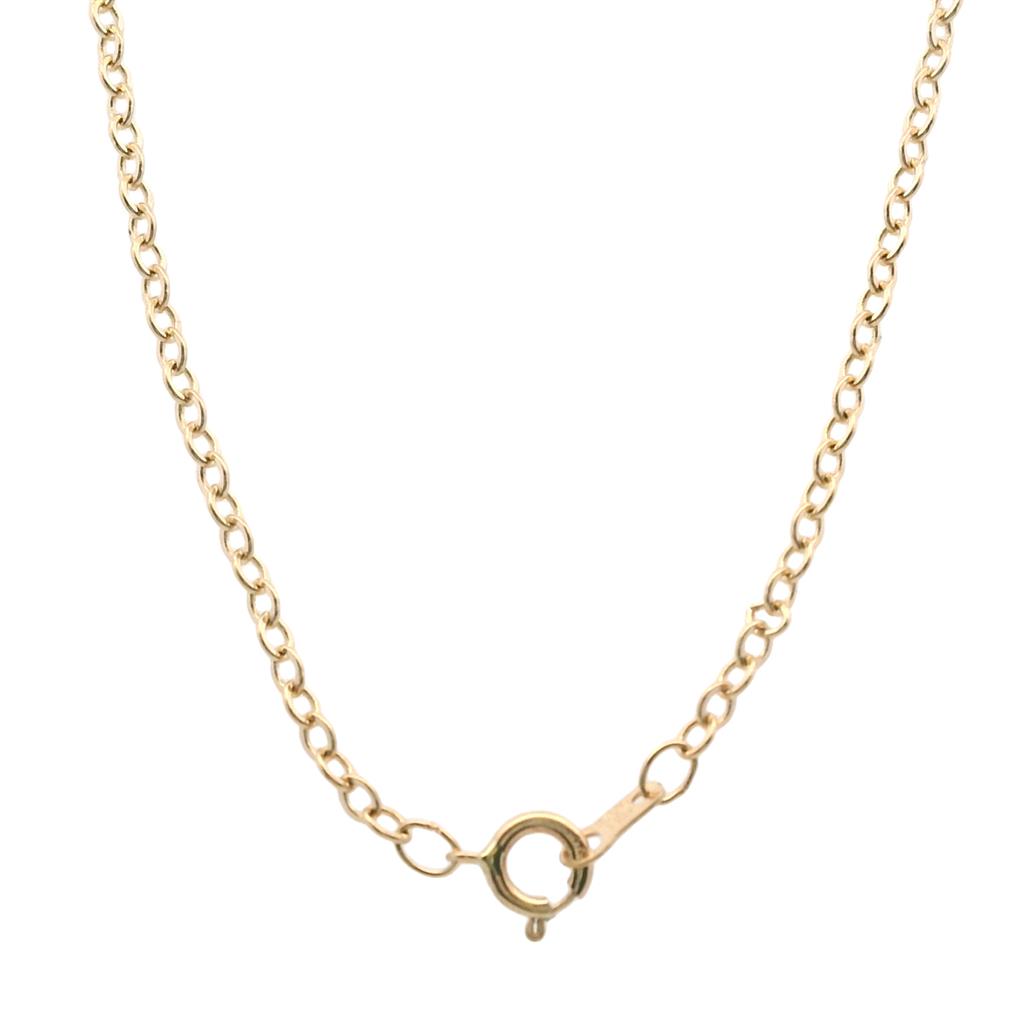  Estate 14K Yellow Gold 2mm Cable Chain Necklace