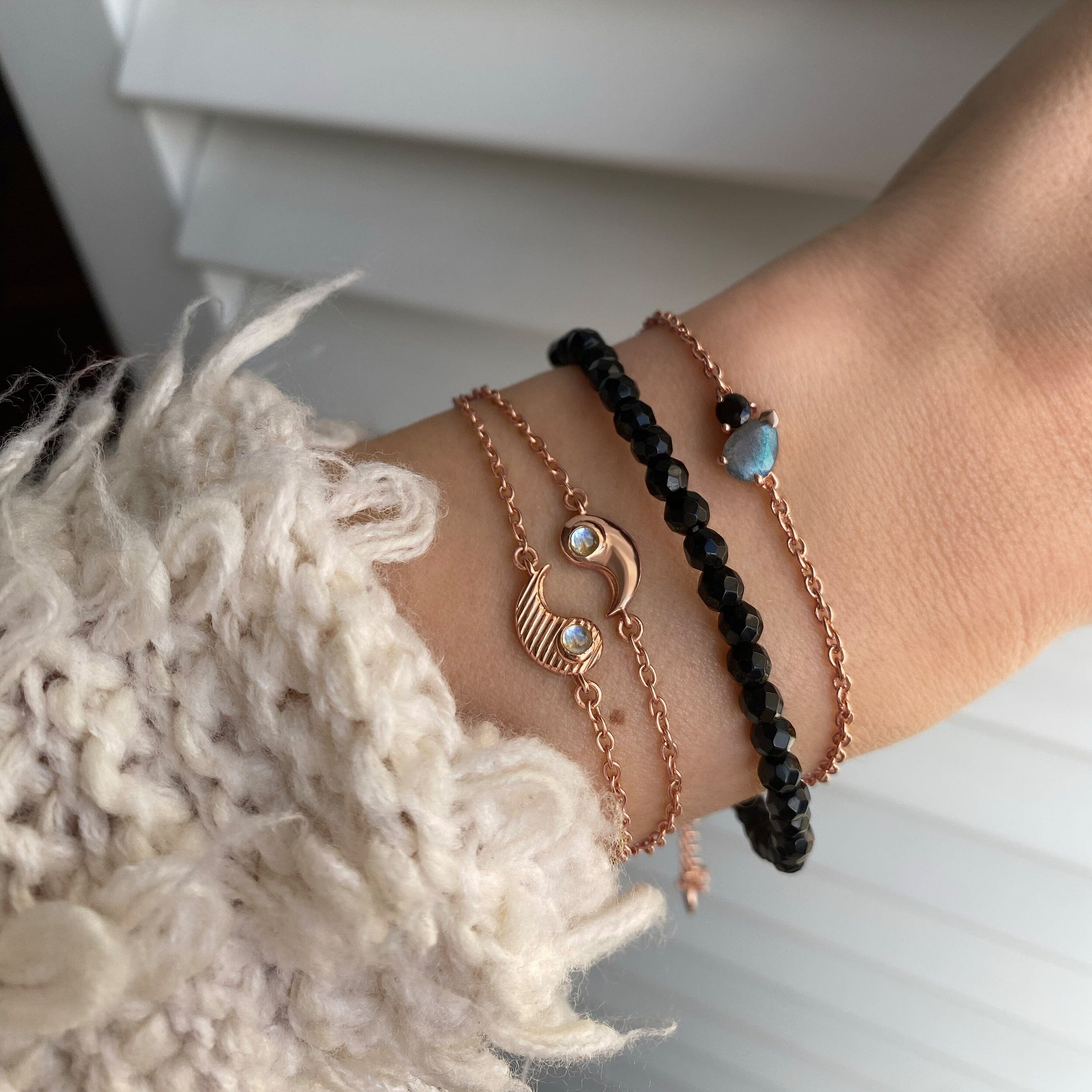 Labradorite & Black Obsidian - Toi Et Moi Bracelet、mySite、hinf8tx79