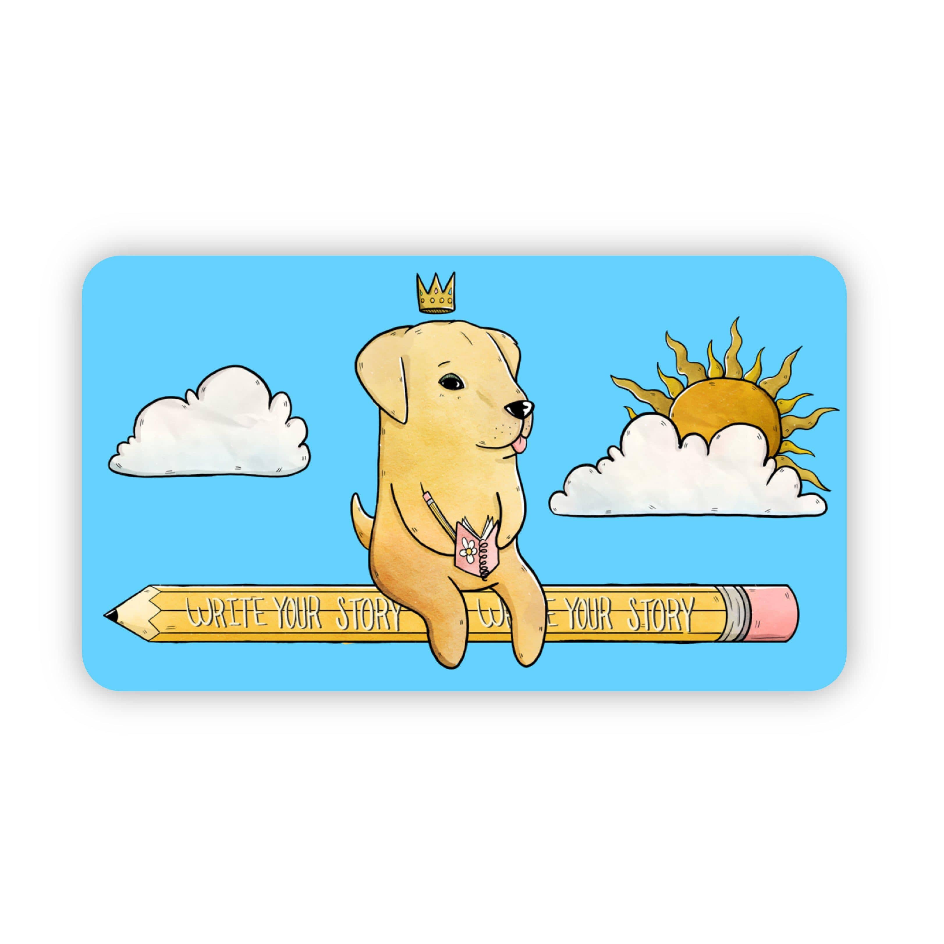  Write Your Story Blue Dog Sticker、mySite、elrpsem3k