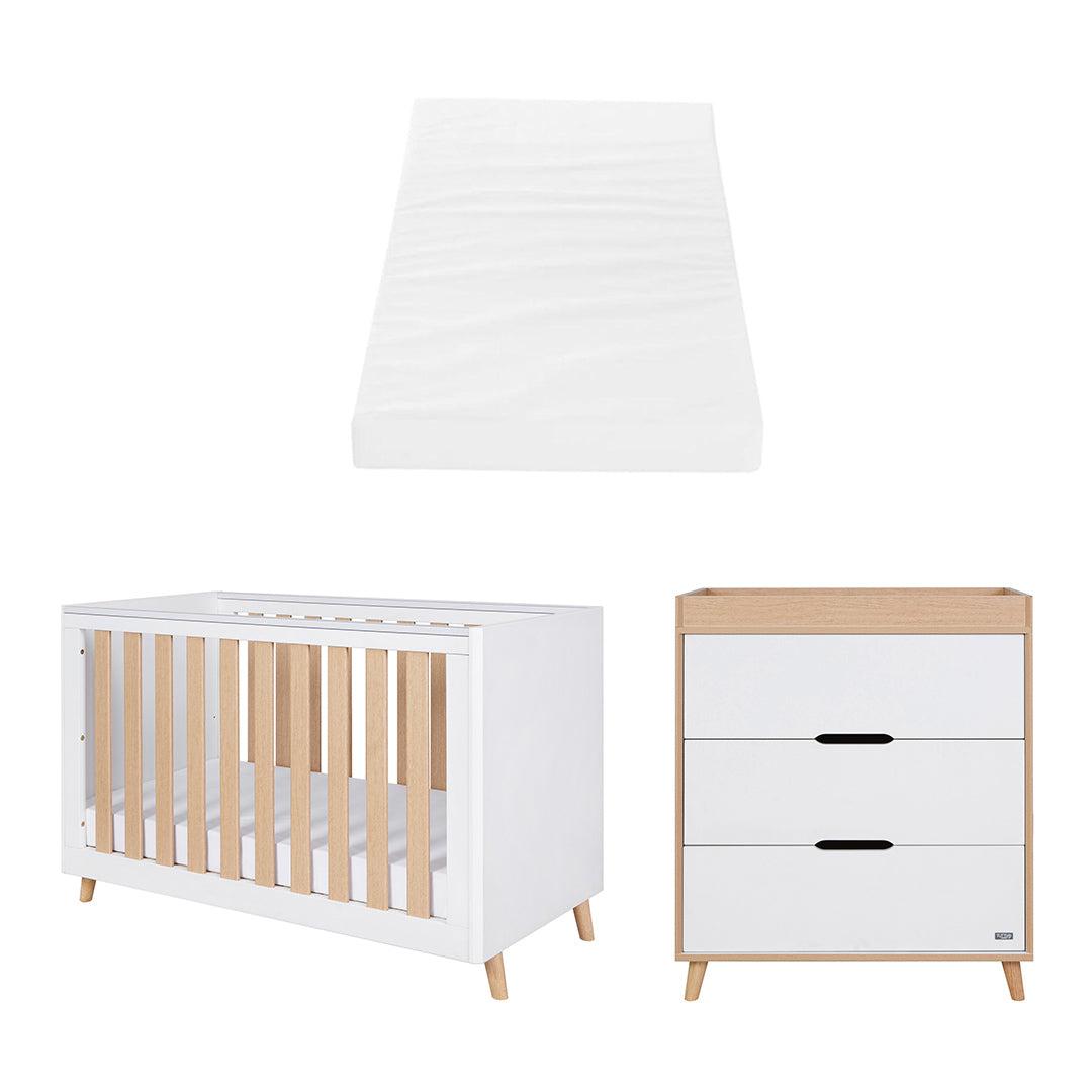  Tutti Bambini Fika Mini 2 Piece Room Set - White/Light Oak、mySite、merchandisen