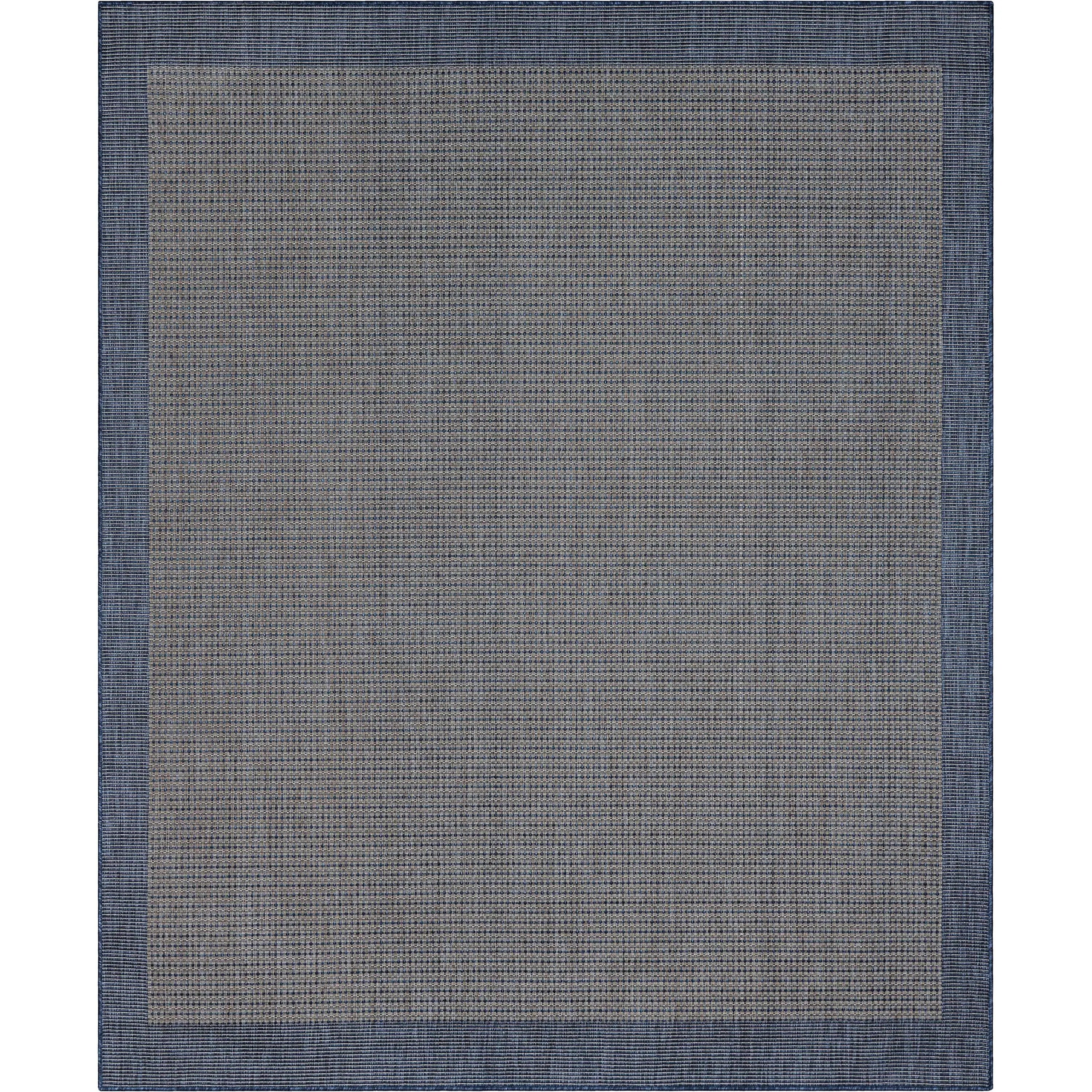 Odin Solid & Striped Border Indoor Outdoor Blue Flatweave Rug、mySite、gigharbornorthrealestate
