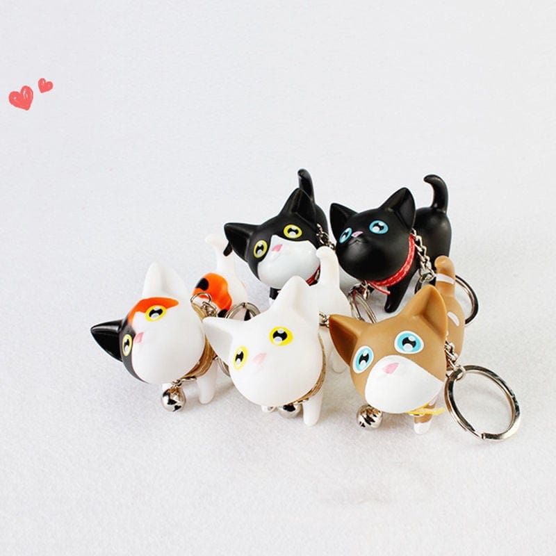 Kitty Cat Silicone Keychain with Bell So Cute! 5 Varieties*、mySite、g9winljtr