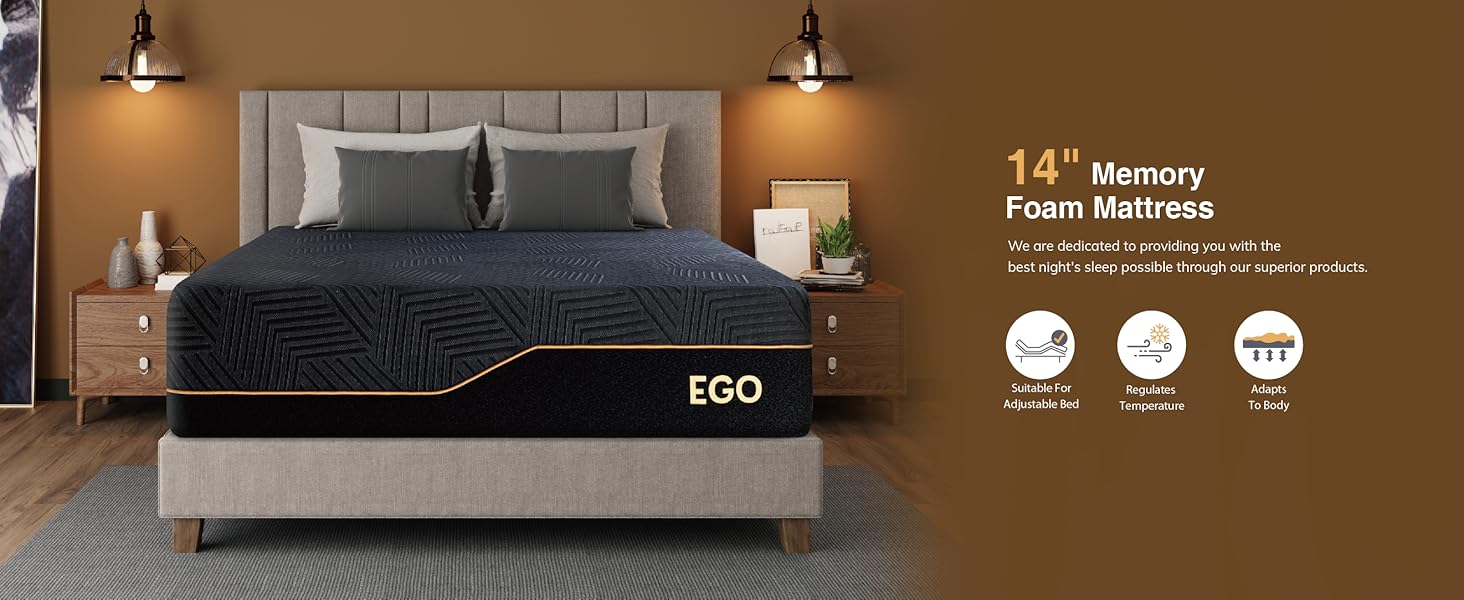 EGOHOME 14 Inch Memory Foam Mattress