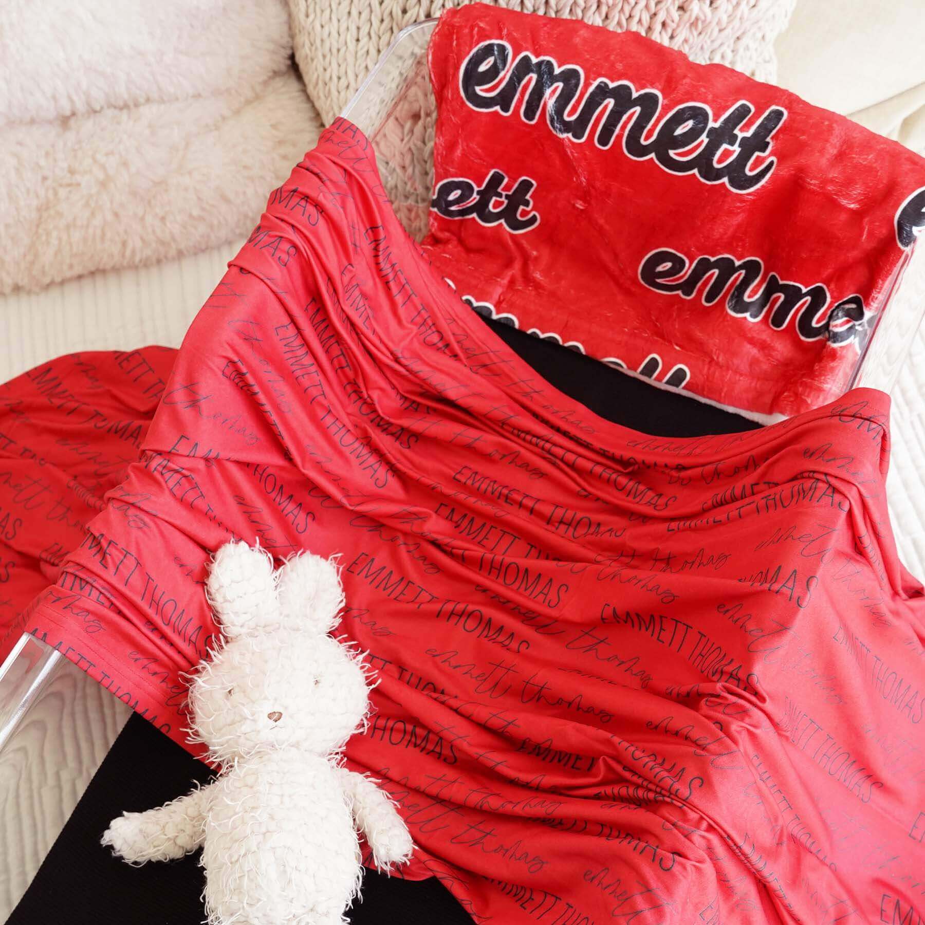  Personalized Raider Red Baby Name Swaddle Blanket - Block & Script、mySite、layawaytickets