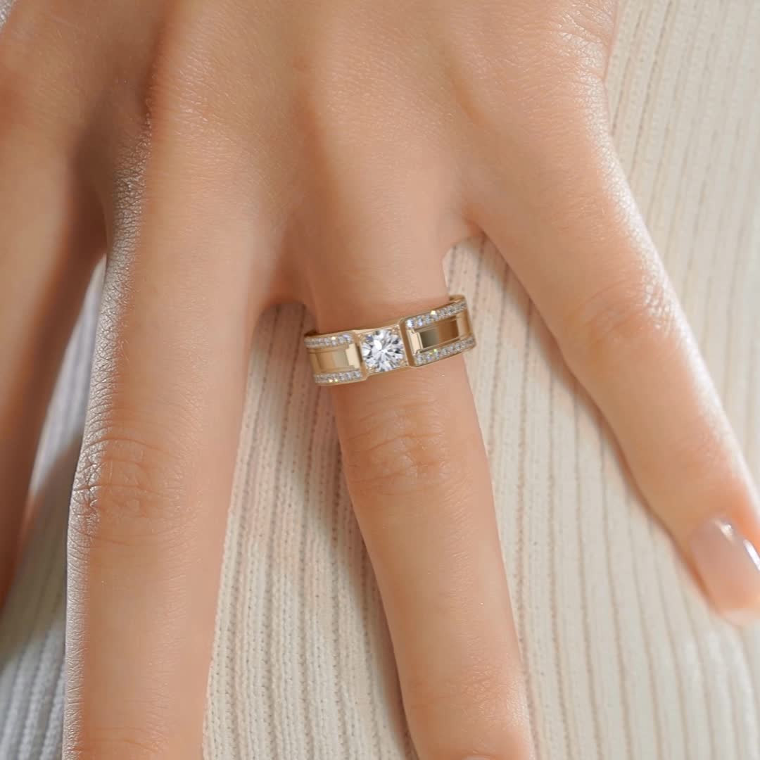 Raquel Lab Grown Diamond Wedding Band (1.25 Carat) -18K Yellow Gold、mySite、hinf8tx79