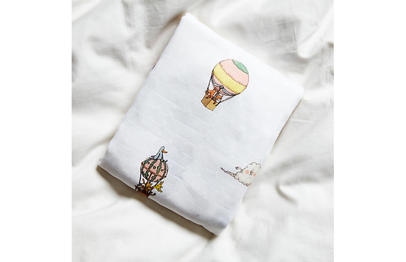  Atelier Choux Hot Air Balloon Satin Crib Sheet、mySite、elrpsem3k