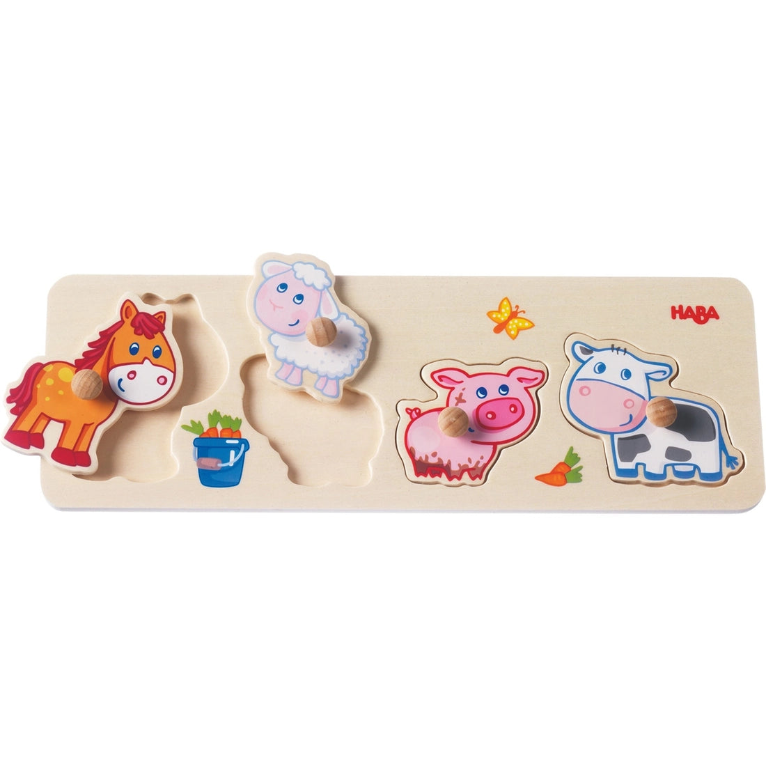 Baby Farm Animals 4 Piece Knob Clutching Puzzle、mySite、g9winljtr
