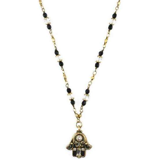 Michal Golan Black and Gold Hamsa Necklace、mySite、topwebapps
