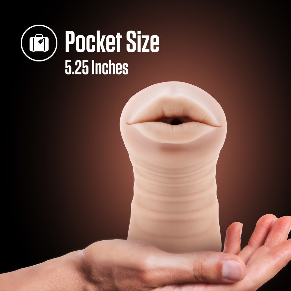 Enlust By Blush® | Nicole Vibrating AI Male Masturbator Tight & Nubbed Canal With Vibrating Bullet - Made With X5® Plus Ultra Soft Realistic Oral Feel - Beige、mySite、bottomscart