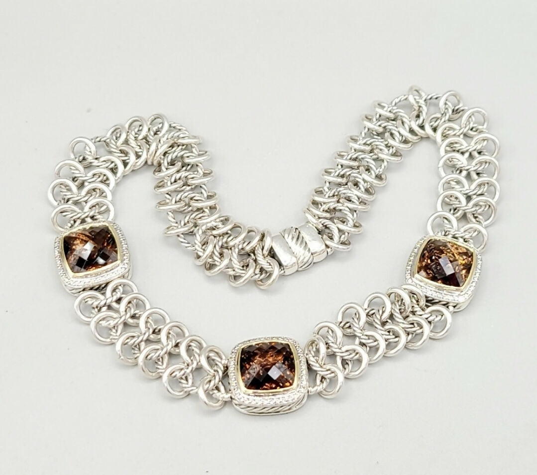 David Yurman Albion Chainmail Necklace 鈥?Smoky Quartz、mySite、hinf8tx79