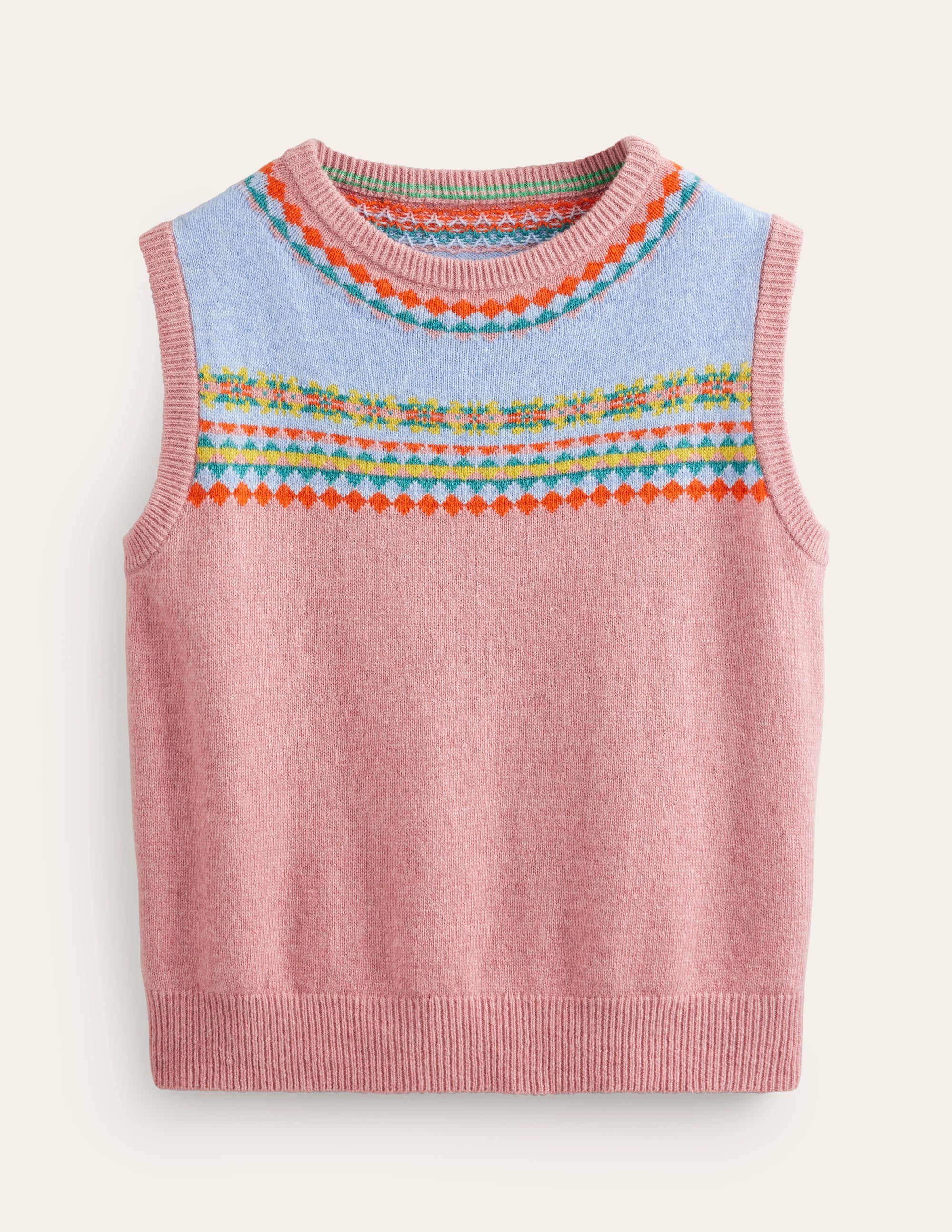  Edie Fair Isle Sweater Vest-Pink Fair Isle、mySite、ashleygrahame