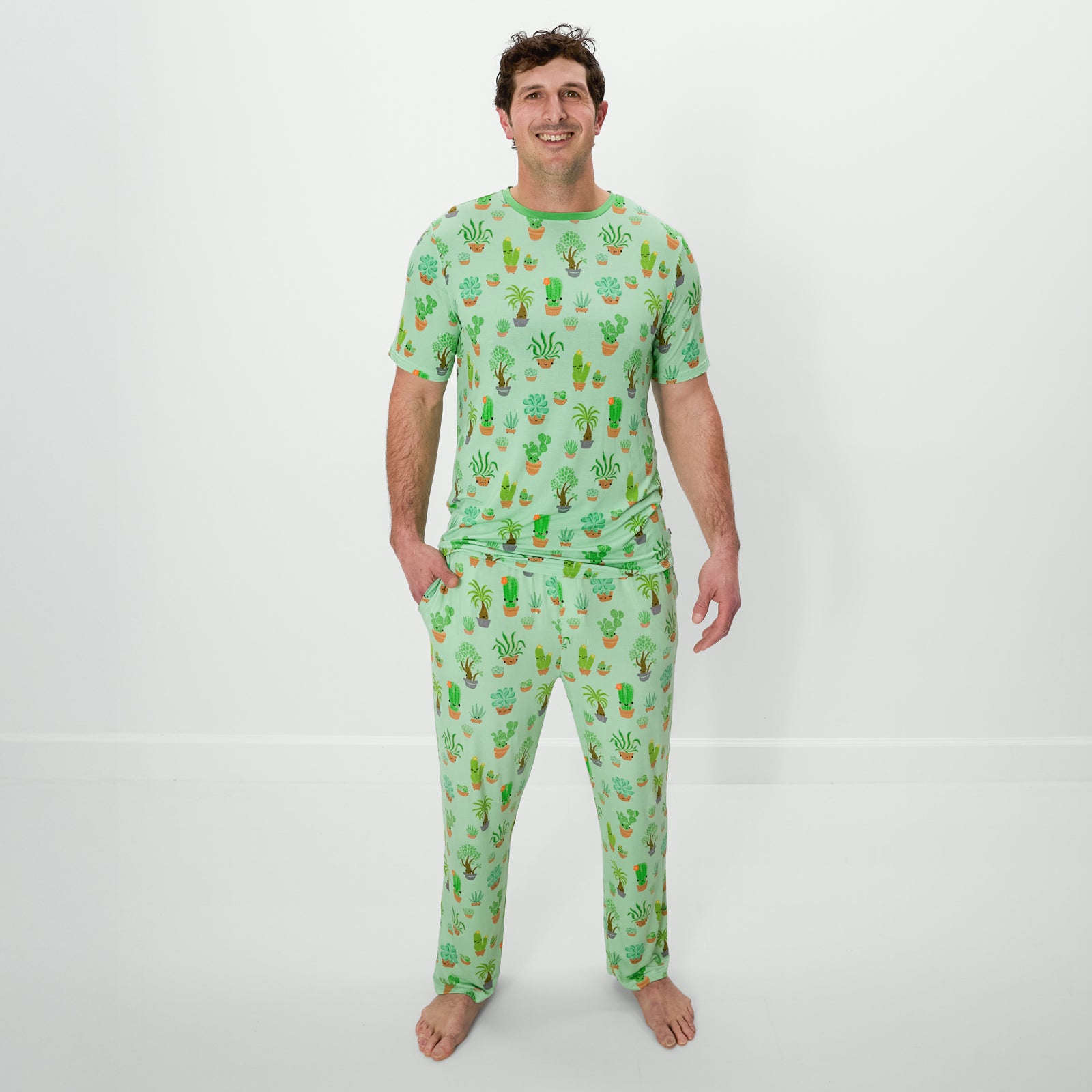  Succulent Love Men's Short Sleeve Pajama Top、mySite、layawaytickets