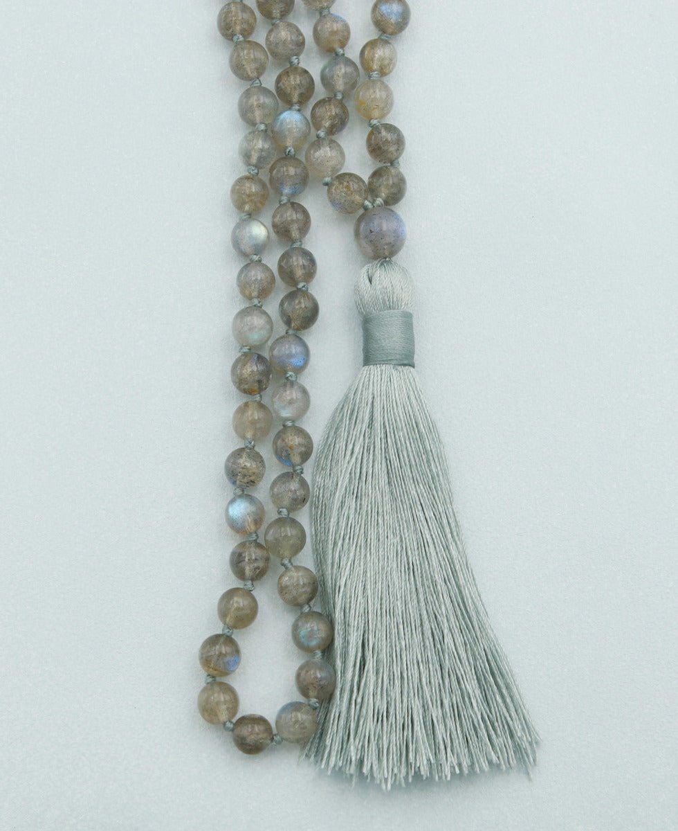 Premium Labradorite Gemstone Mala, Knotted、mySite、topwebapps