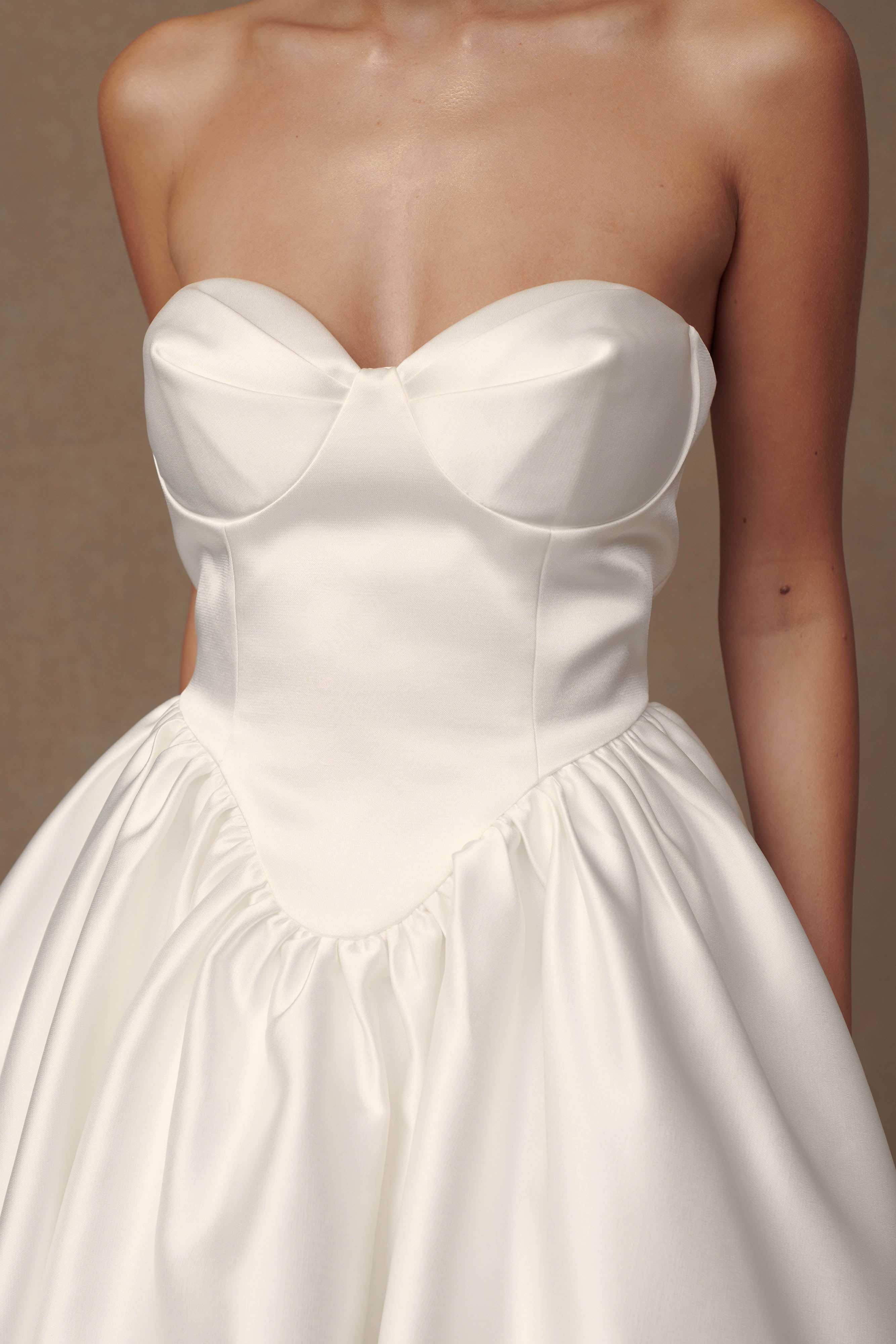 Hollie Structured Corset Mini Dress - White、mySite、solidvoid