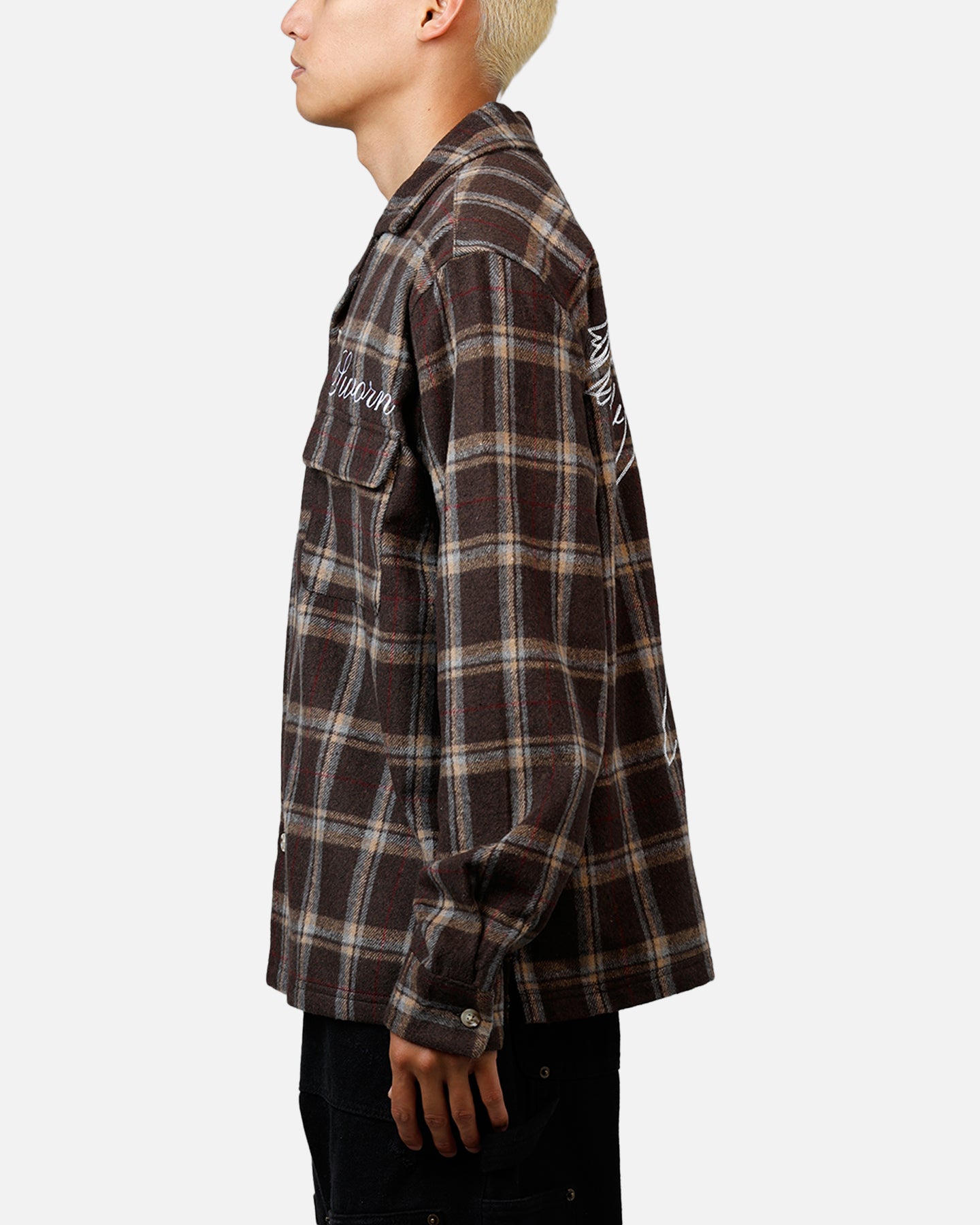 Sworn To Us Lotus Angel Flannel Button Up Shirt Brown、mySite、zt4zffjzw