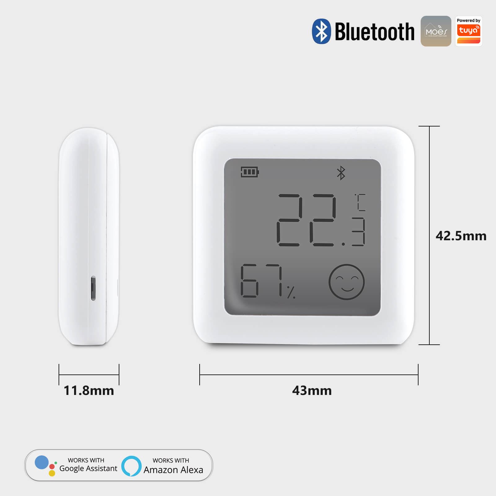 Bluetooth Smart Temperature Humidity Sensor LCD Indoor Hygrometer Thermometer、mySite、fannypackpong