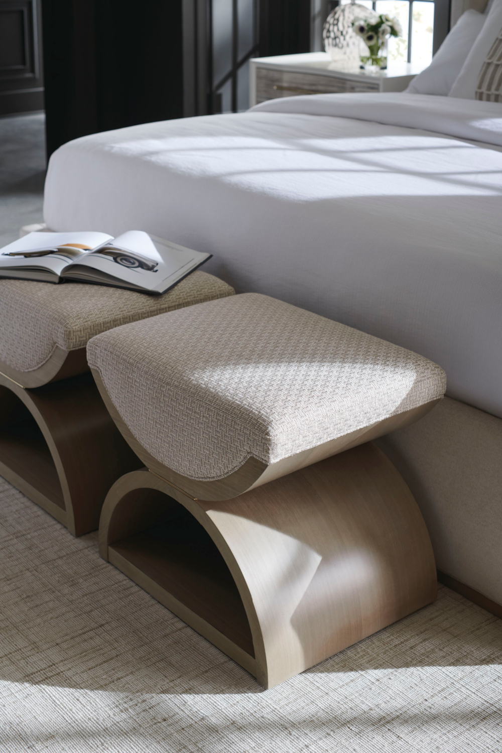 Wooden Crescent Ottoman | Caracole Open Enrollment、mySite、neckold