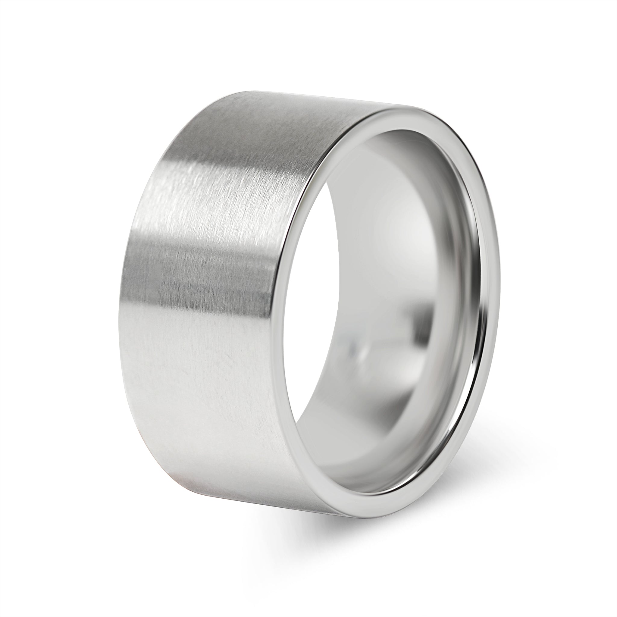 Stainless Steel Brushed Flat Edge Blank Ring / CFR7009、mySite、dreamappss
