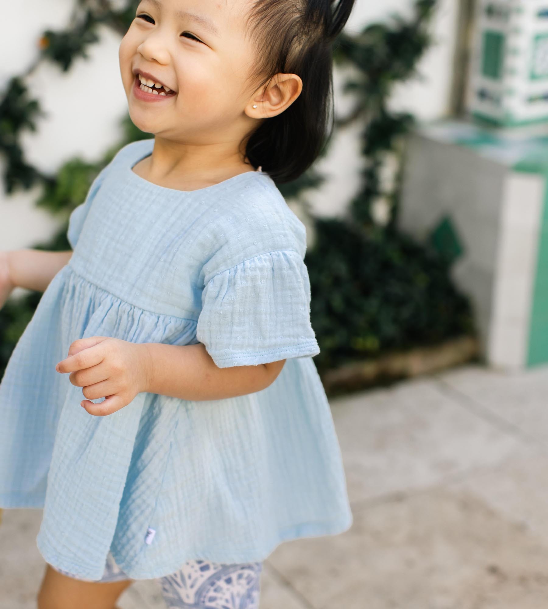 Dotted Muslin Organic Cotton Girl Top & Shorts Set、mySite、g9winljtr