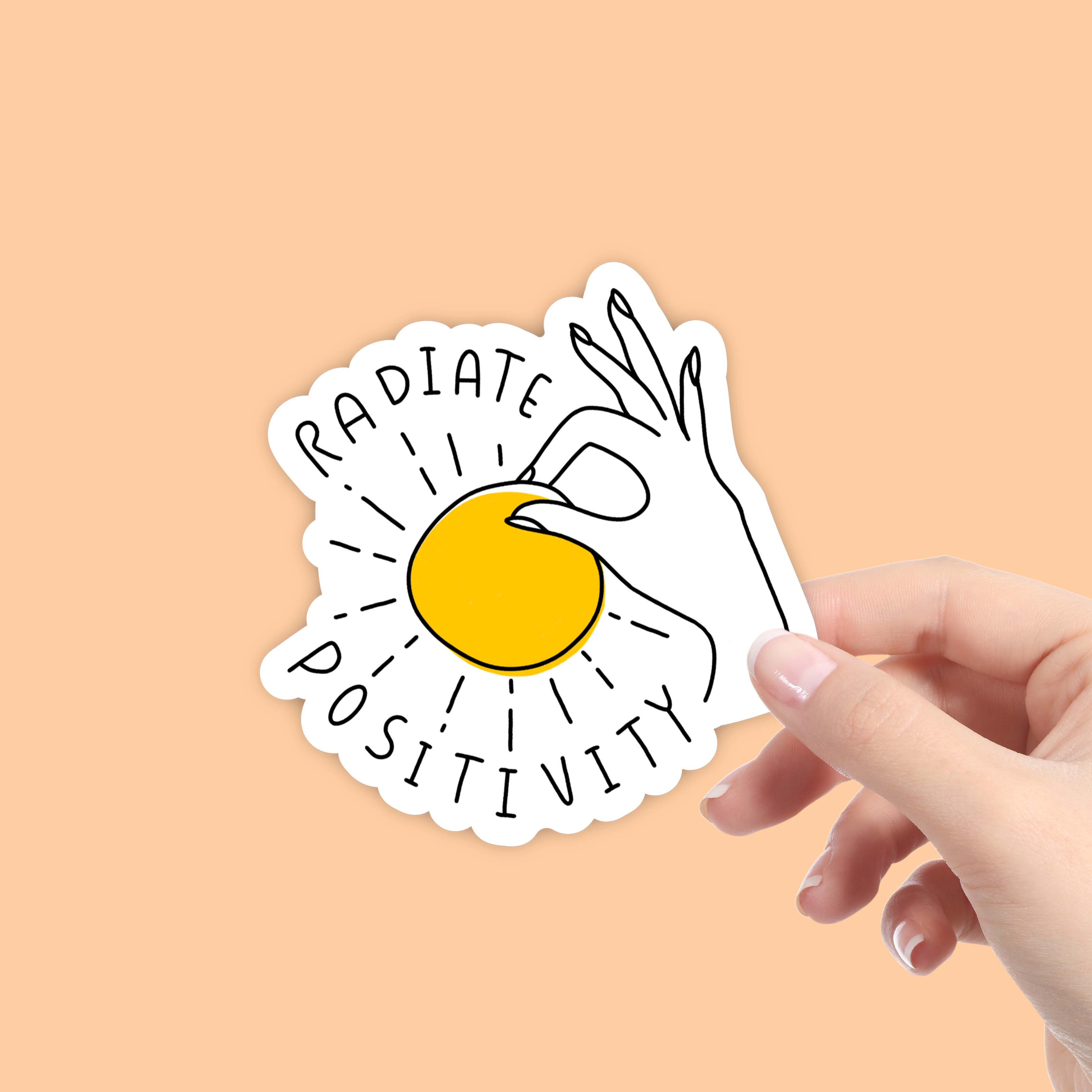  Radiate Positivity Hand & Sun - Positivity Sticker、mySite、ghnorth