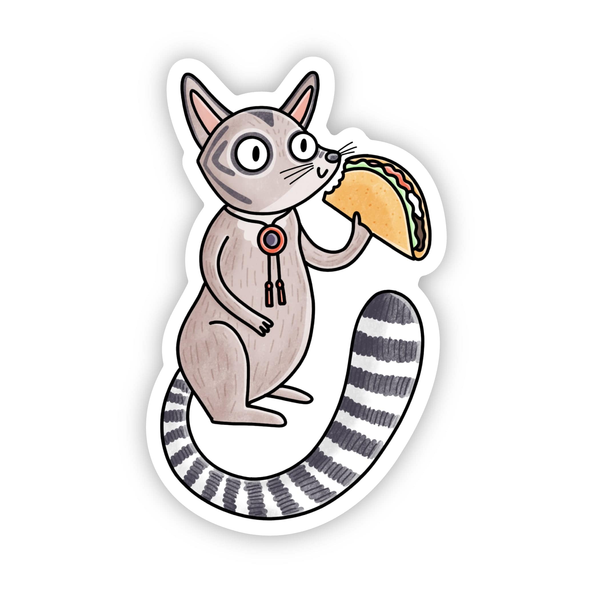  Ringtail Cat Eating Taco Arizona Sticker、mySite、elrpsem3k