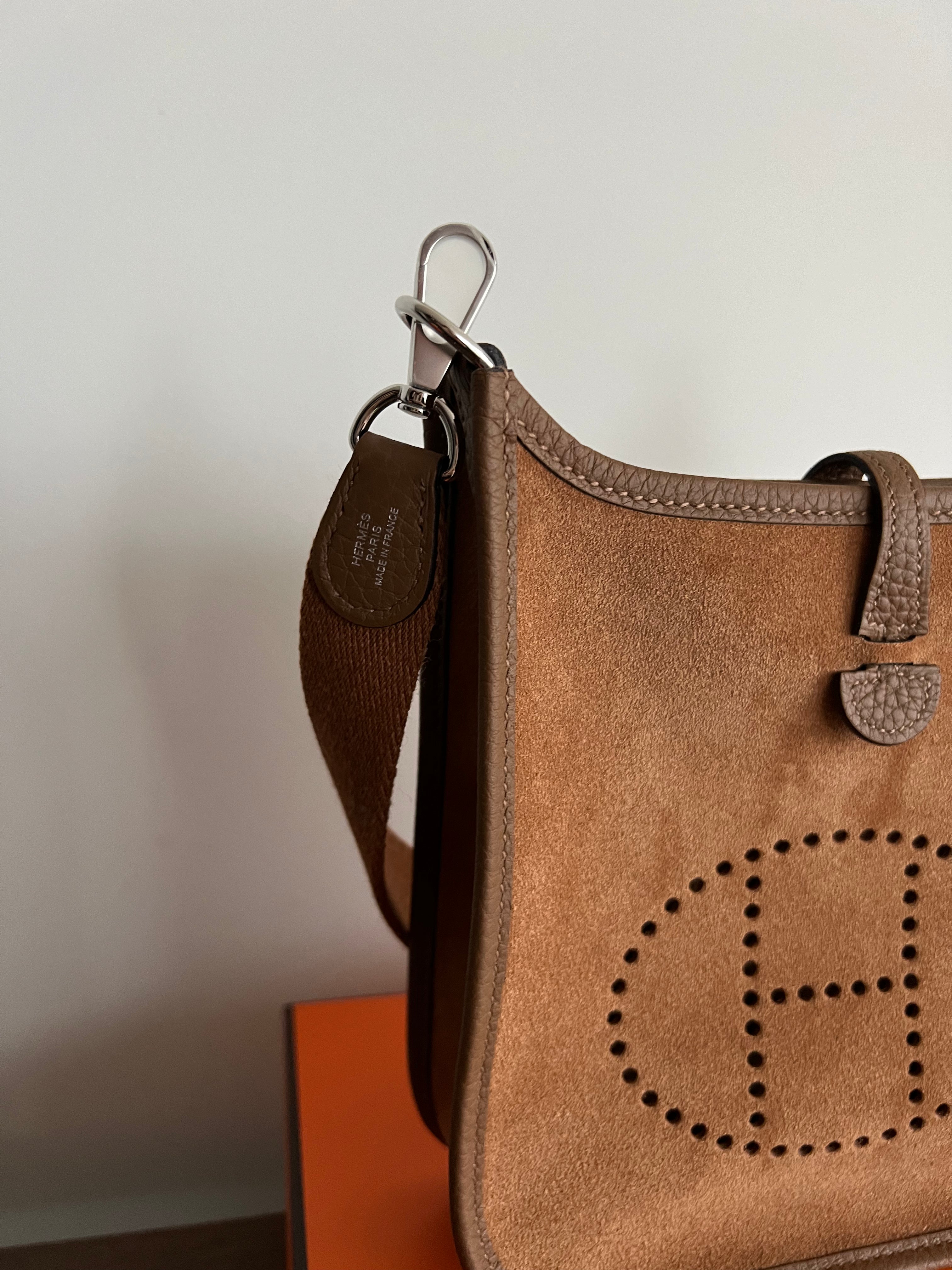 Hermès Mini Evelyne 16 Grizzy Clemence Chamois Alezan Gold PHW、mySite、garminoutage.com