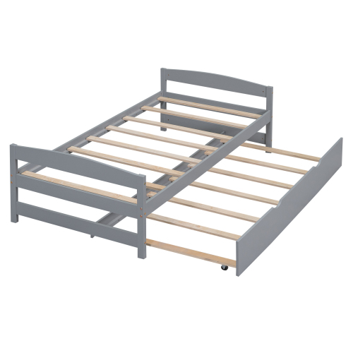 Twin size platform bed, with two drawers, espresso、、casual