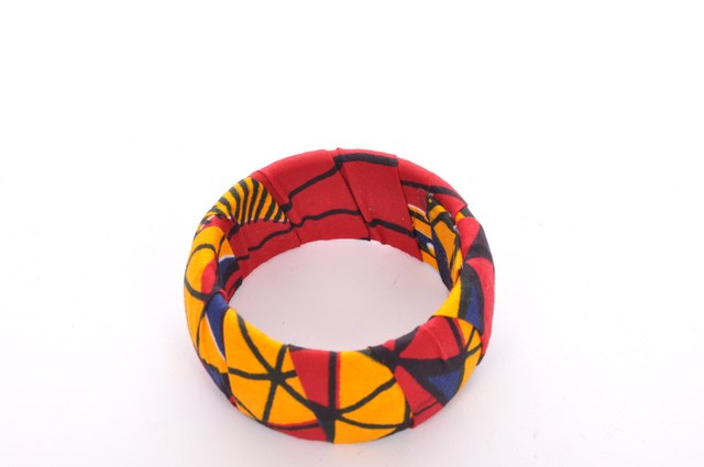 Red Golden Yellow African Print Bracelet-DPBG2687、mySite、solidvoid