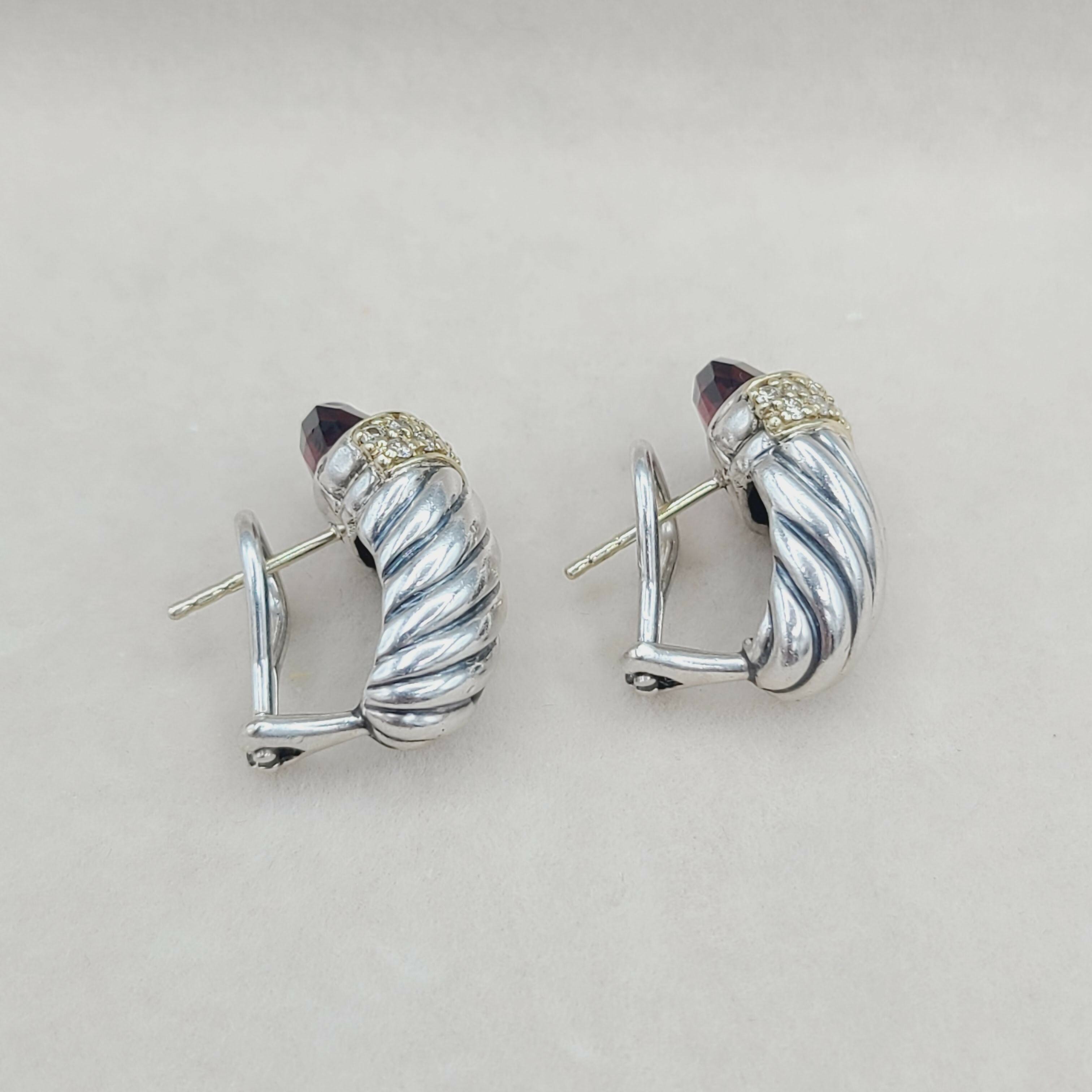 David Yurman Waverly Earrings Garnet, Diamonds & Gold、mySite、hinf8tx79