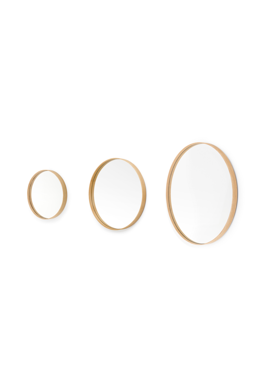 Oak Wooden Round Wall Mirror | Wireworks Glance、mySite、neckold